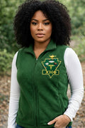 Fleece vest with Chi Eta Phi  Sorority, Inc. emblem.