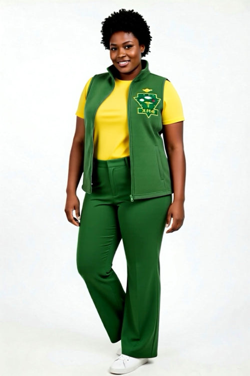 Fleece vest with Chi Eta Phi  Sorority, Inc. emblem.