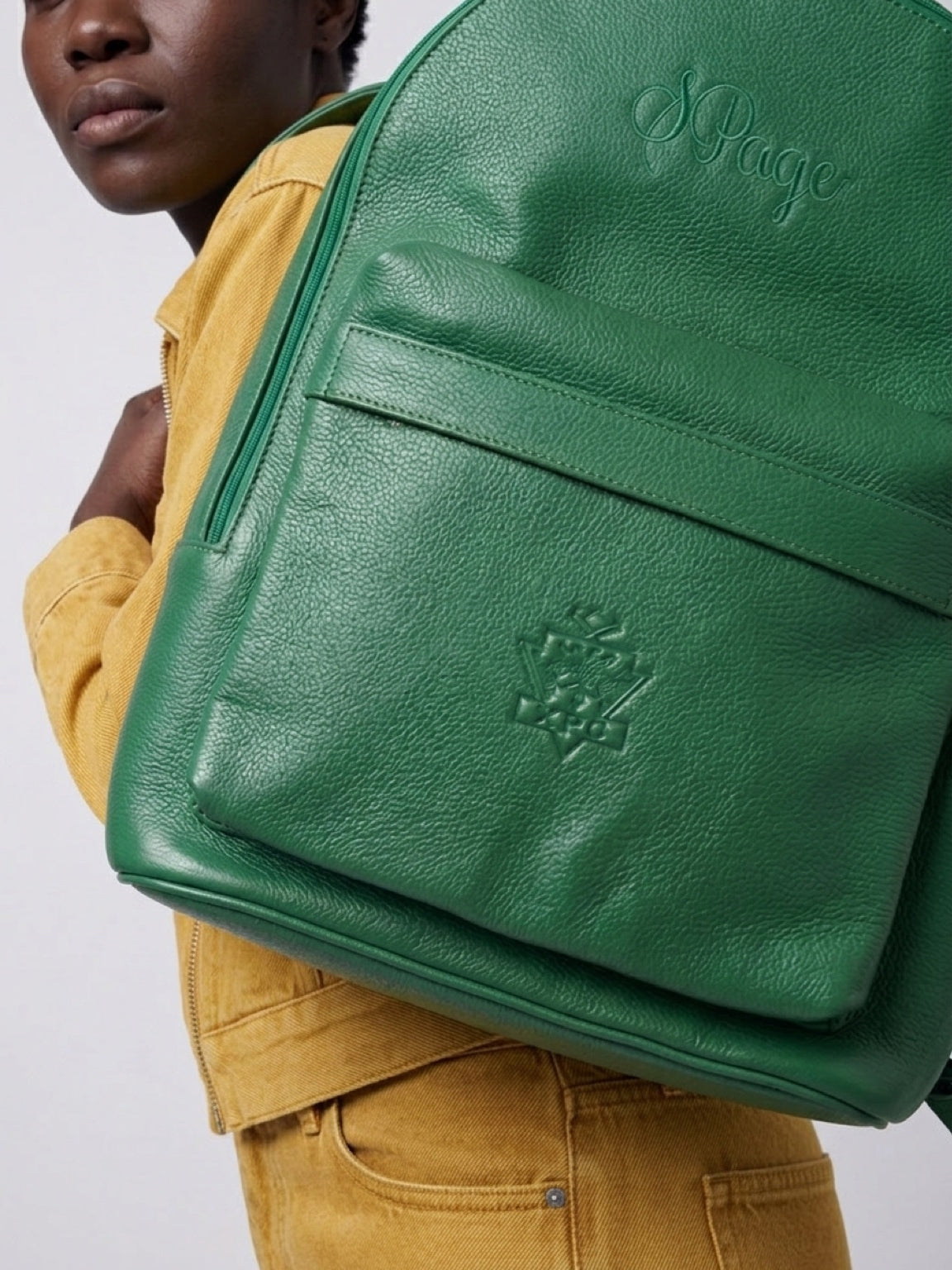 Premium Emeral Green Leather Backpack | Stylish Everyday Travel Bag