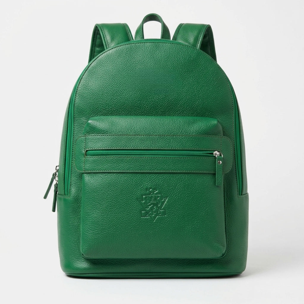 Premium Emeral Green Leather Backpack | Stylish Everyday Travel Bag