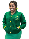 Cable Knit Embroidered Cardigan